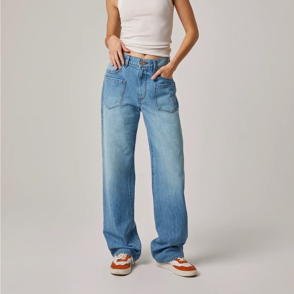 Edyson Vincent Wide Leg Jean in Light Taos Wash